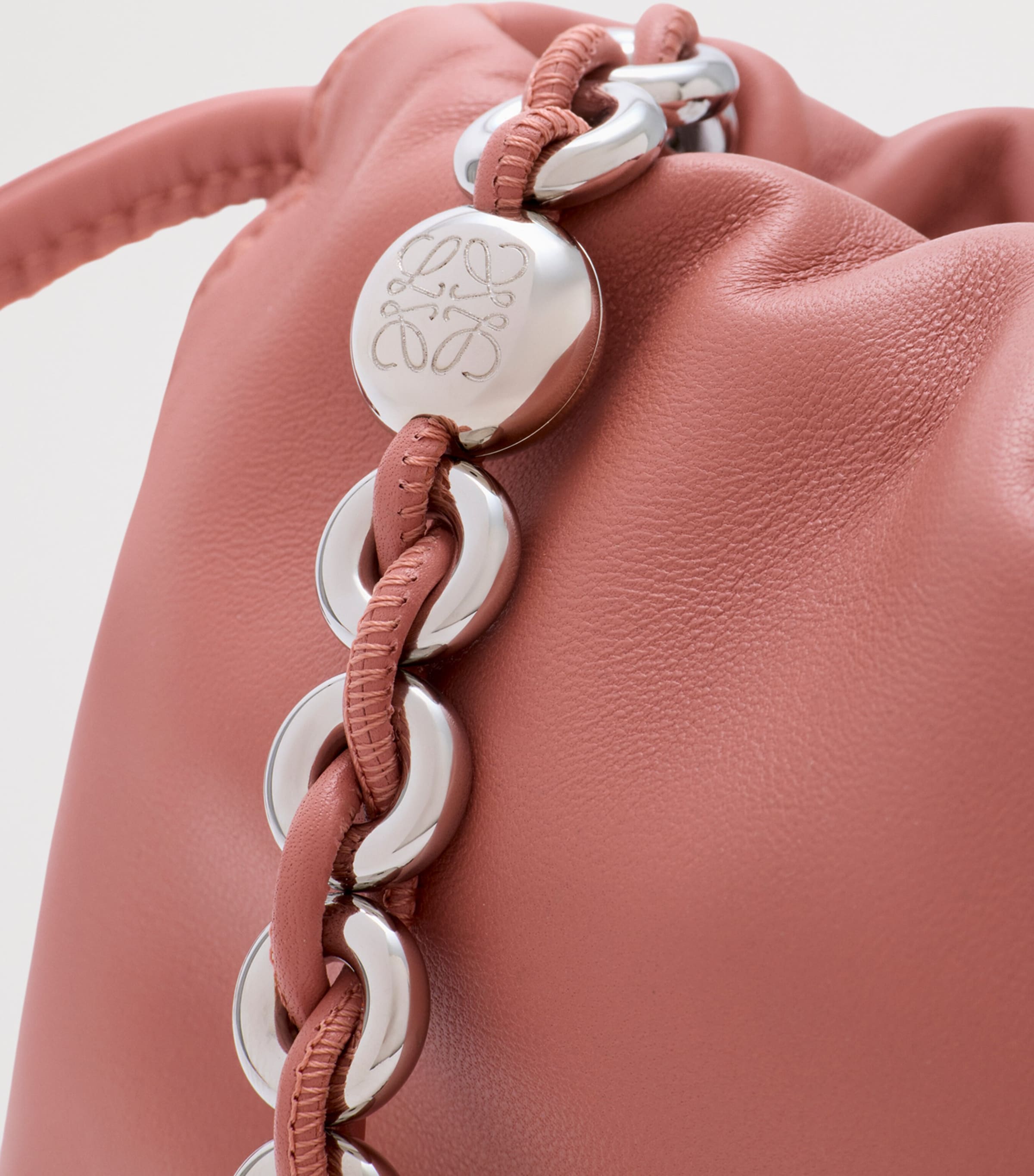 Medium Leather Flamenco Shoulder Bag BLUSH Image 8