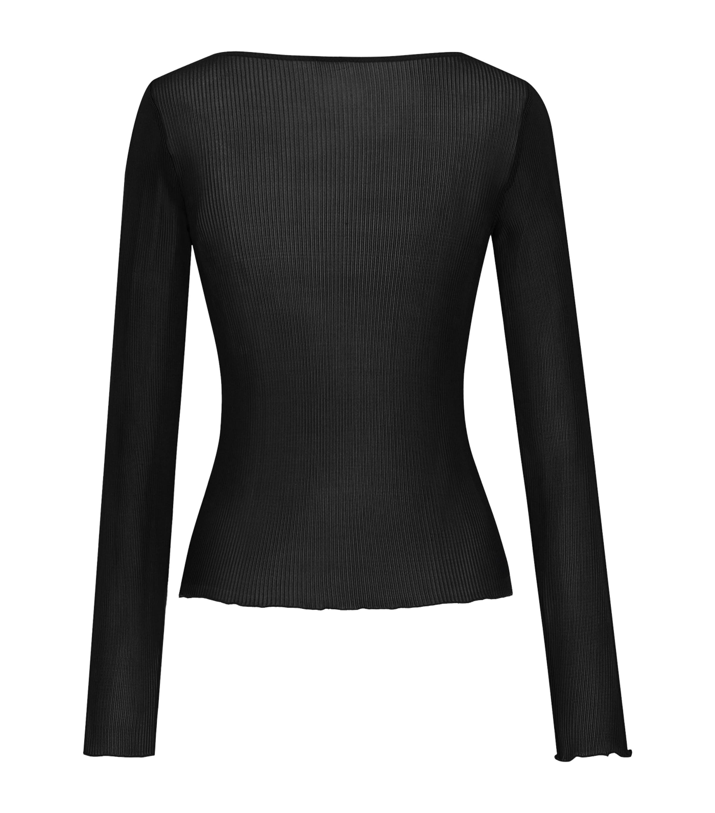 Saint Laurent Womens Silk Ribbed V-Neck Sweater Image 2