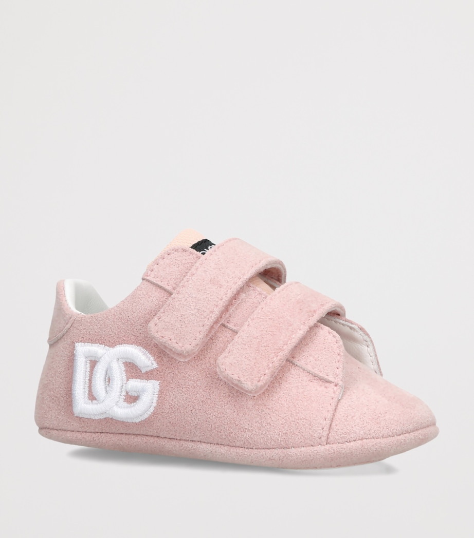 Dolce&Gabbana Kids Suede Logo Sneakers Pink Image 3