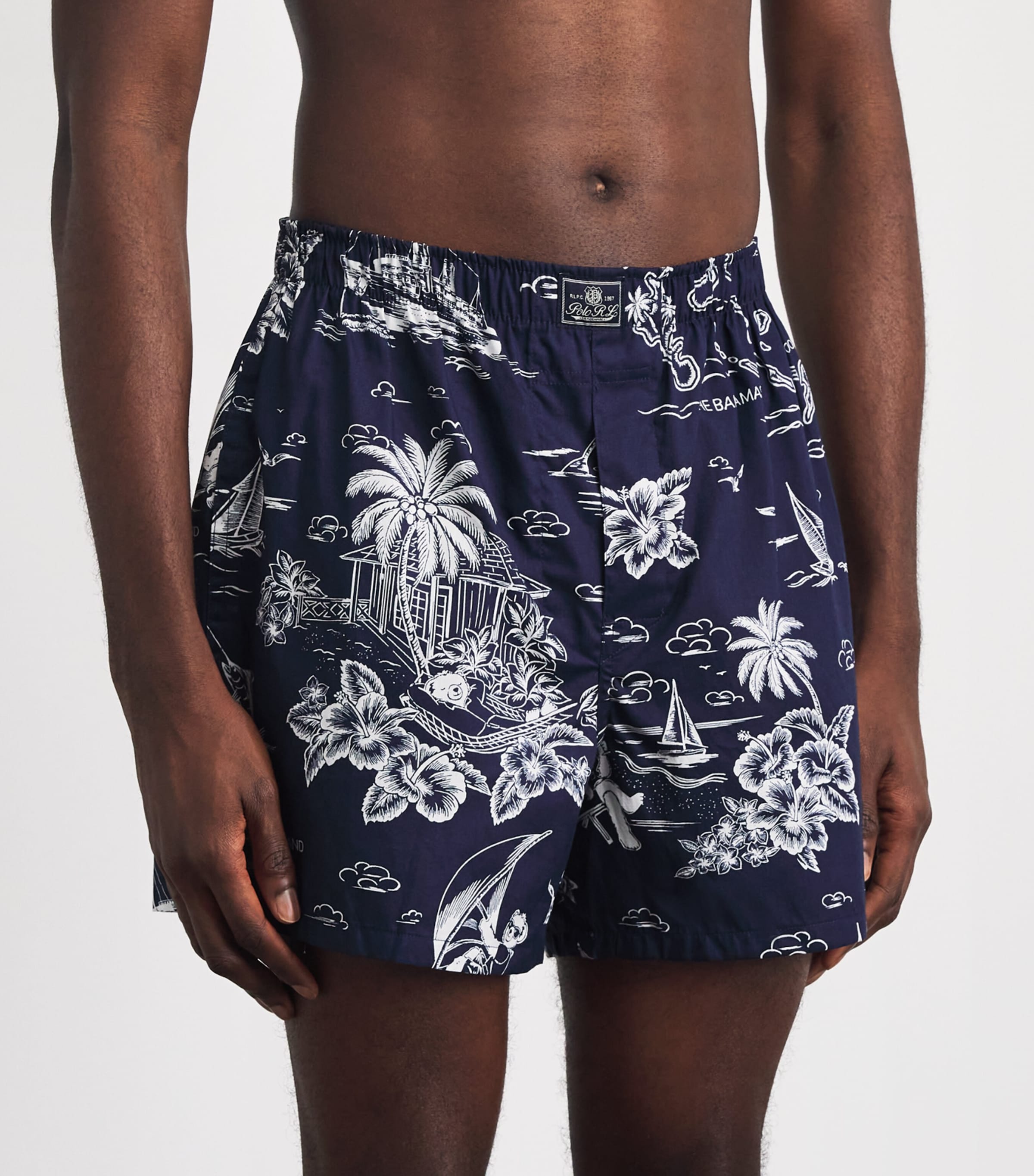 Polo Ralph Lauren Mens Classic Cotton Boxer Shorts (Pack Of 3) Navy/stripe/brwaiian Image 2