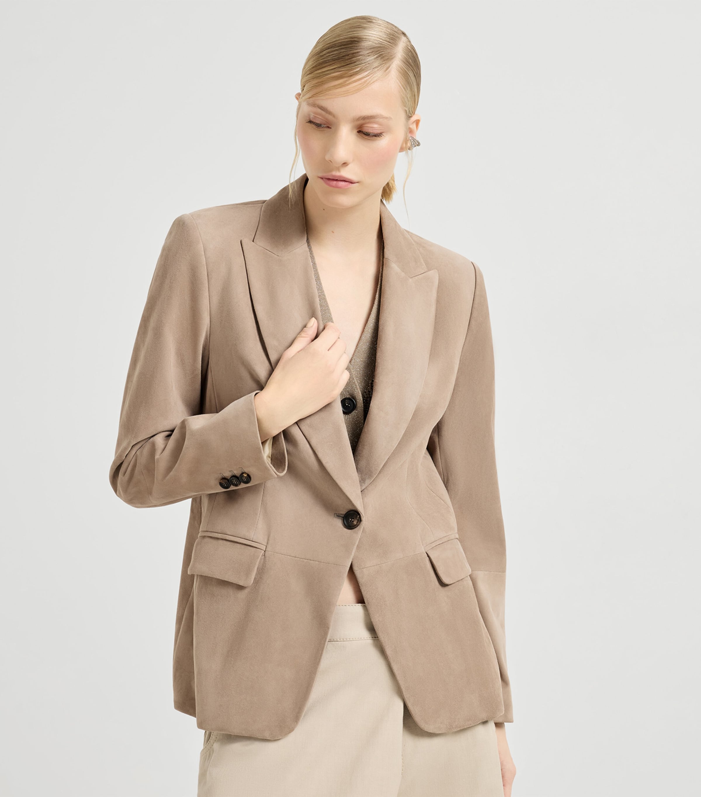 Suede Monili-Detail Blazer C4191 Image 5