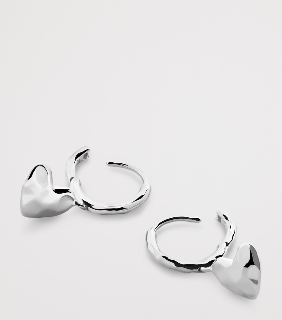Monica Vinader Sterling Silver Heart Drop Huggie Earrings Sterling Silver Image 2