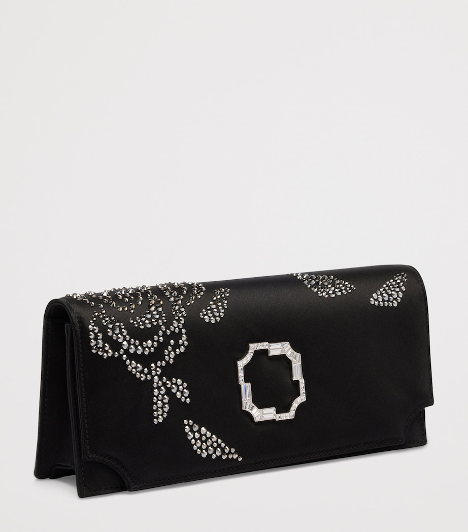 Satin Embellished Vivien Clutch Bag BLACK Image 2