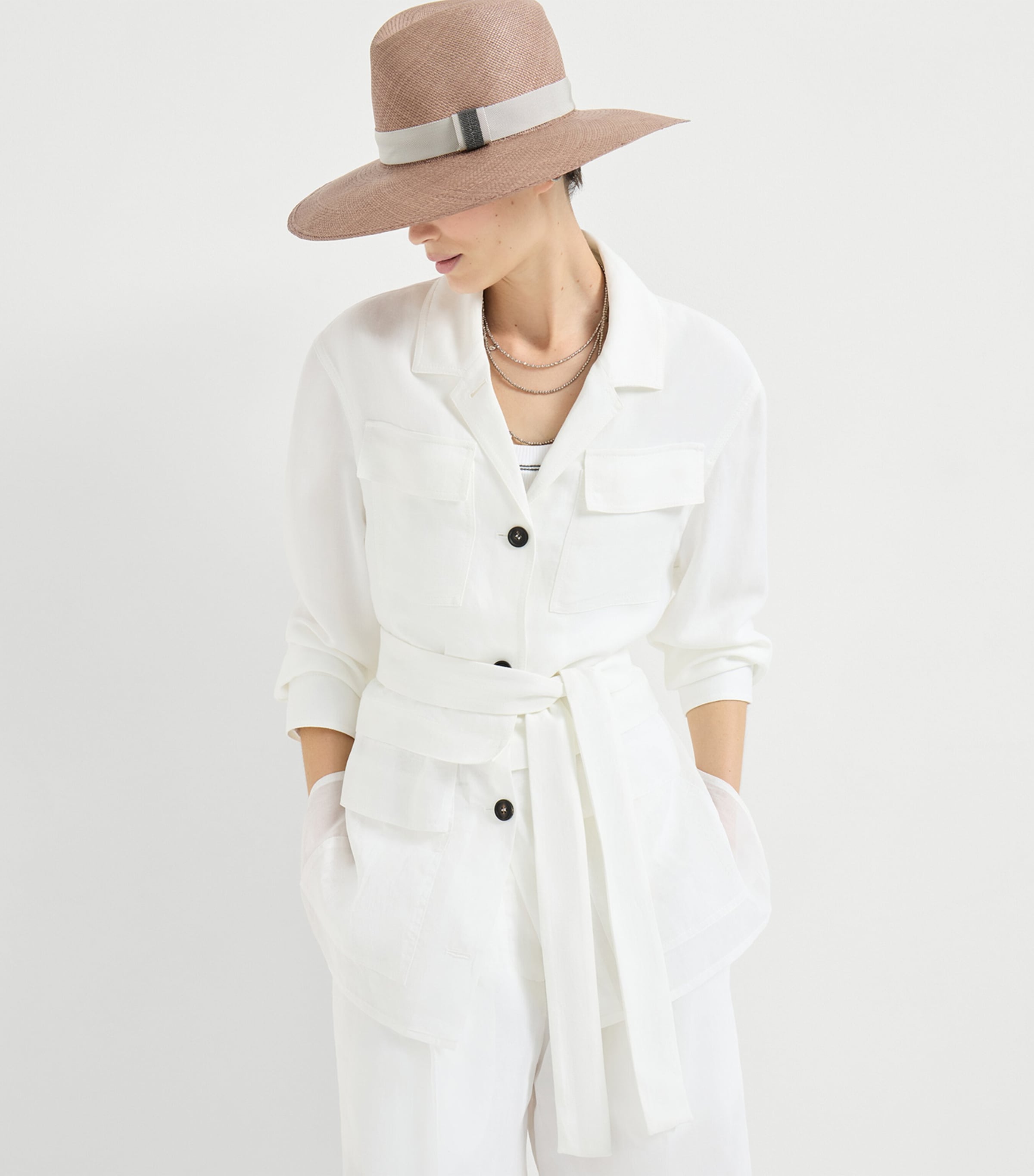 Brunello Cucinelli Womens Twill Safari Blazer Image 4