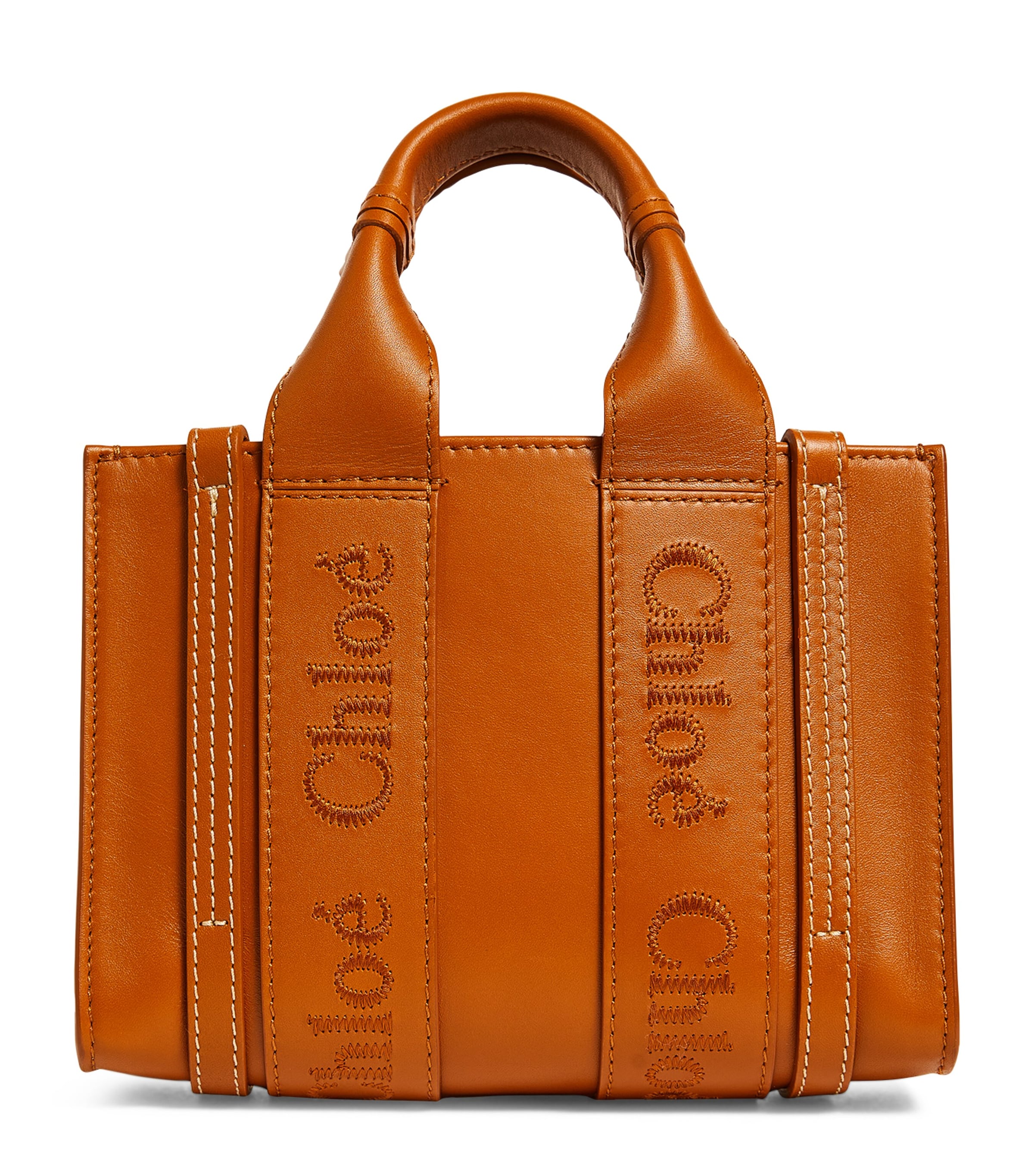 Chloé Mini Leather Woody Tote Bag In Brown