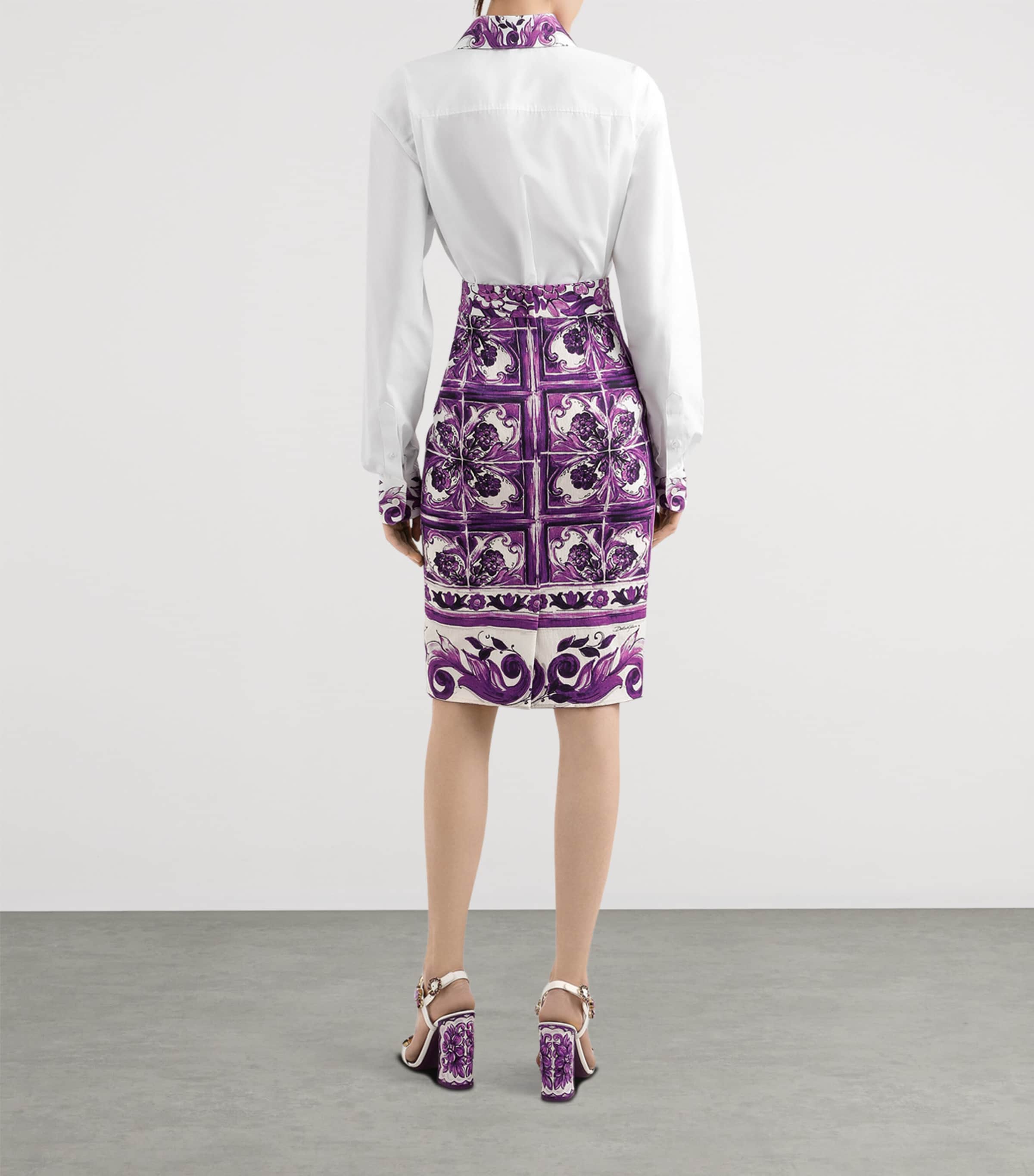 Cotton Majolica Print-Detail Shirt W0800-OPTICAL WHITE Image 3