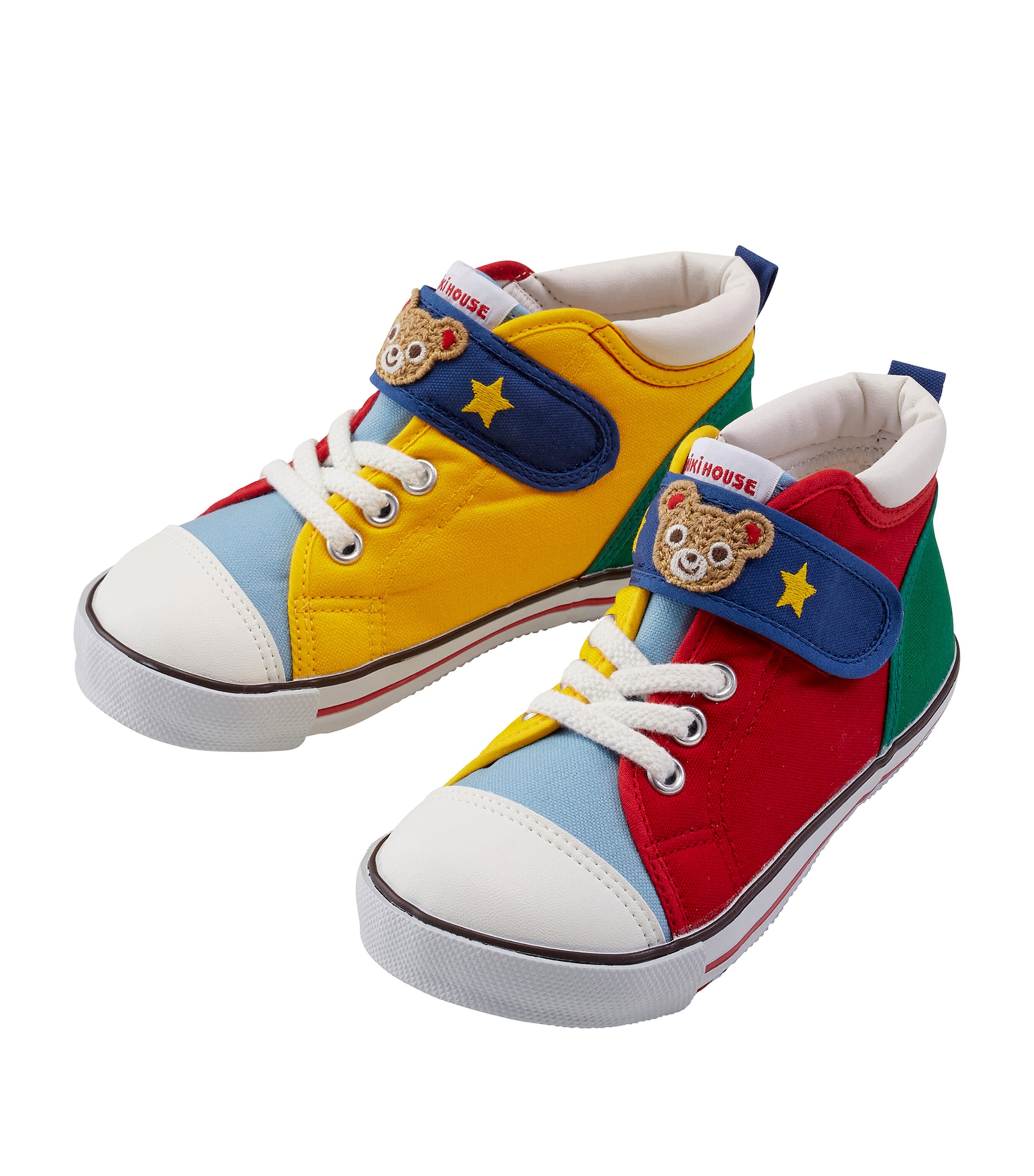 Miki House Kids' Colour-block Touch-strap Sneakers In Multicolour