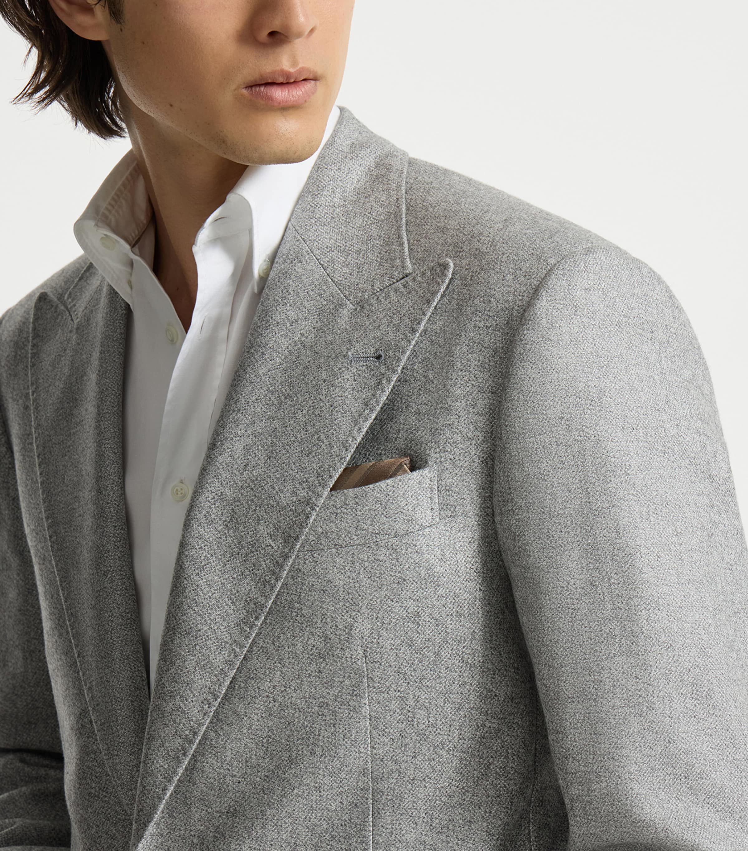 Brunello Cucinelli Silk Stripe Pocket Square Image 2