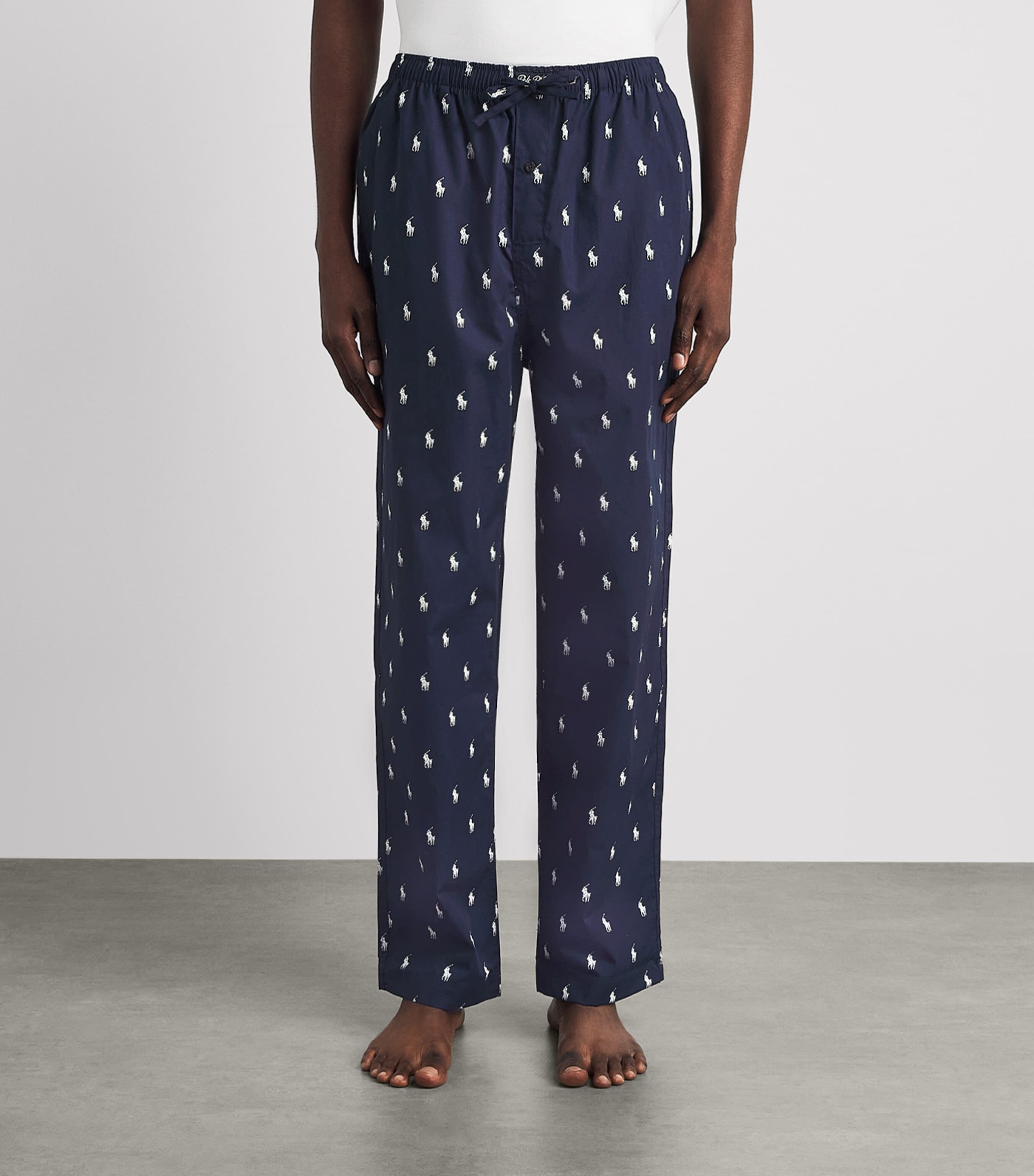 Polo Ralph Lauren Mens Cotton Polo Pony Pyjama Bottoms Navy/nevis Aopp Image 4