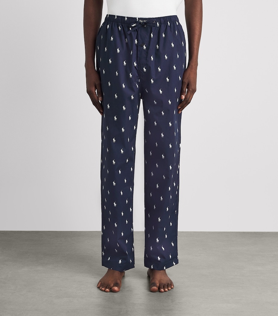 Polo Ralph Lauren Mens Cotton Polo Pony Pyjama Bottoms Navy/nevis Aopp Image 4