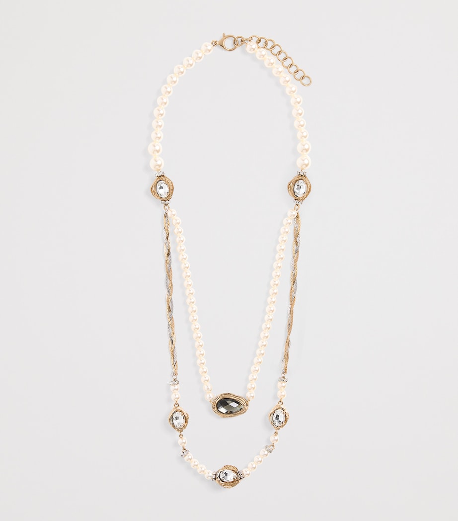 Embellished Layered Necklace OPTICAL WHITE Image 1