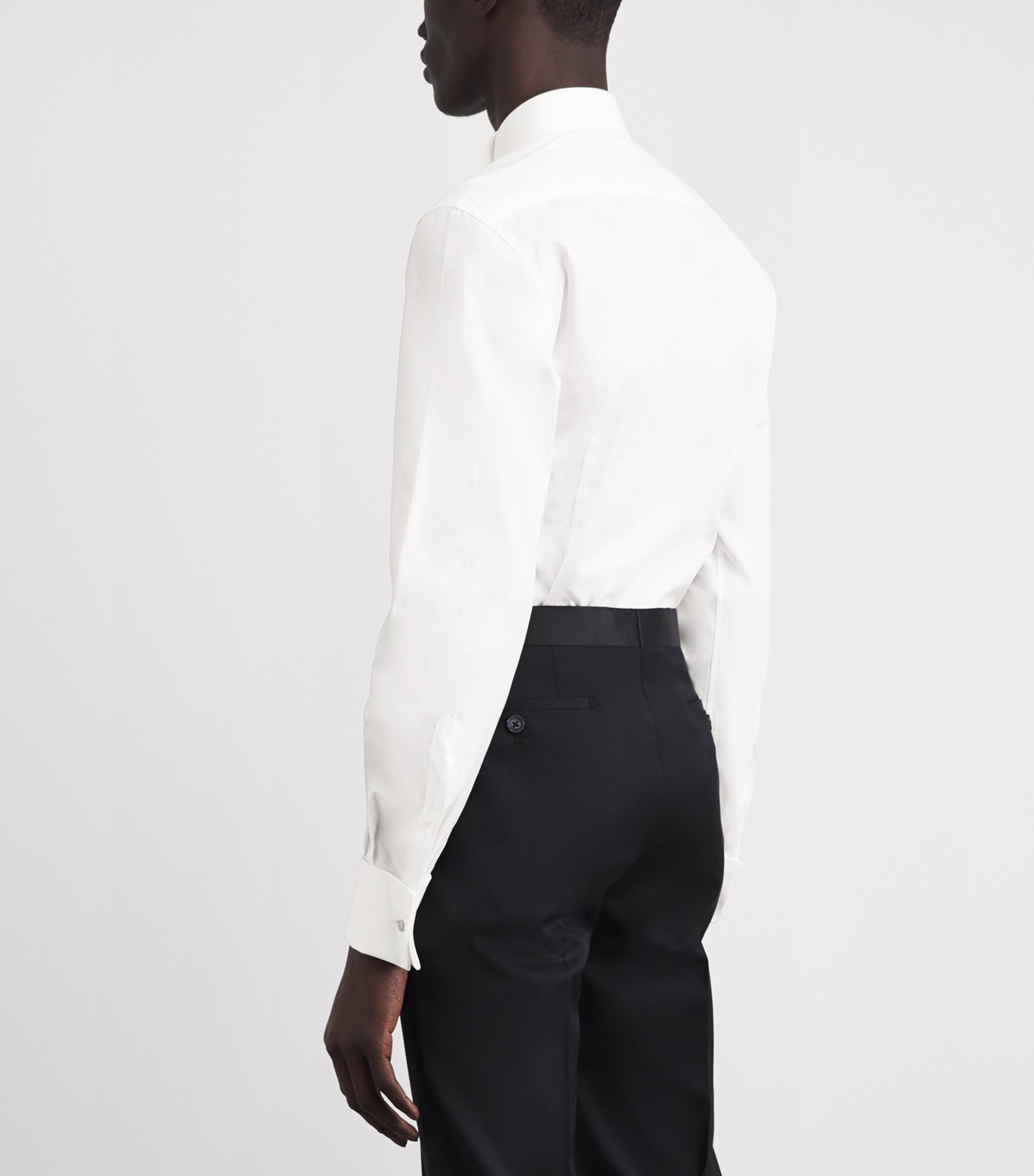 Corneliani Mens Cotton Evening Shirt Optical White Image 5