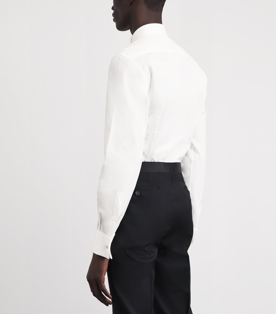 Corneliani Mens Cotton Evening Shirt Optical White Image 5