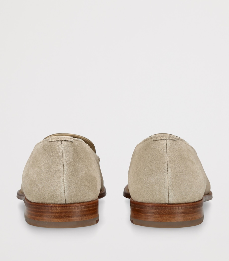 Church's Womens Suede Tassel Loafers Cream Image 2