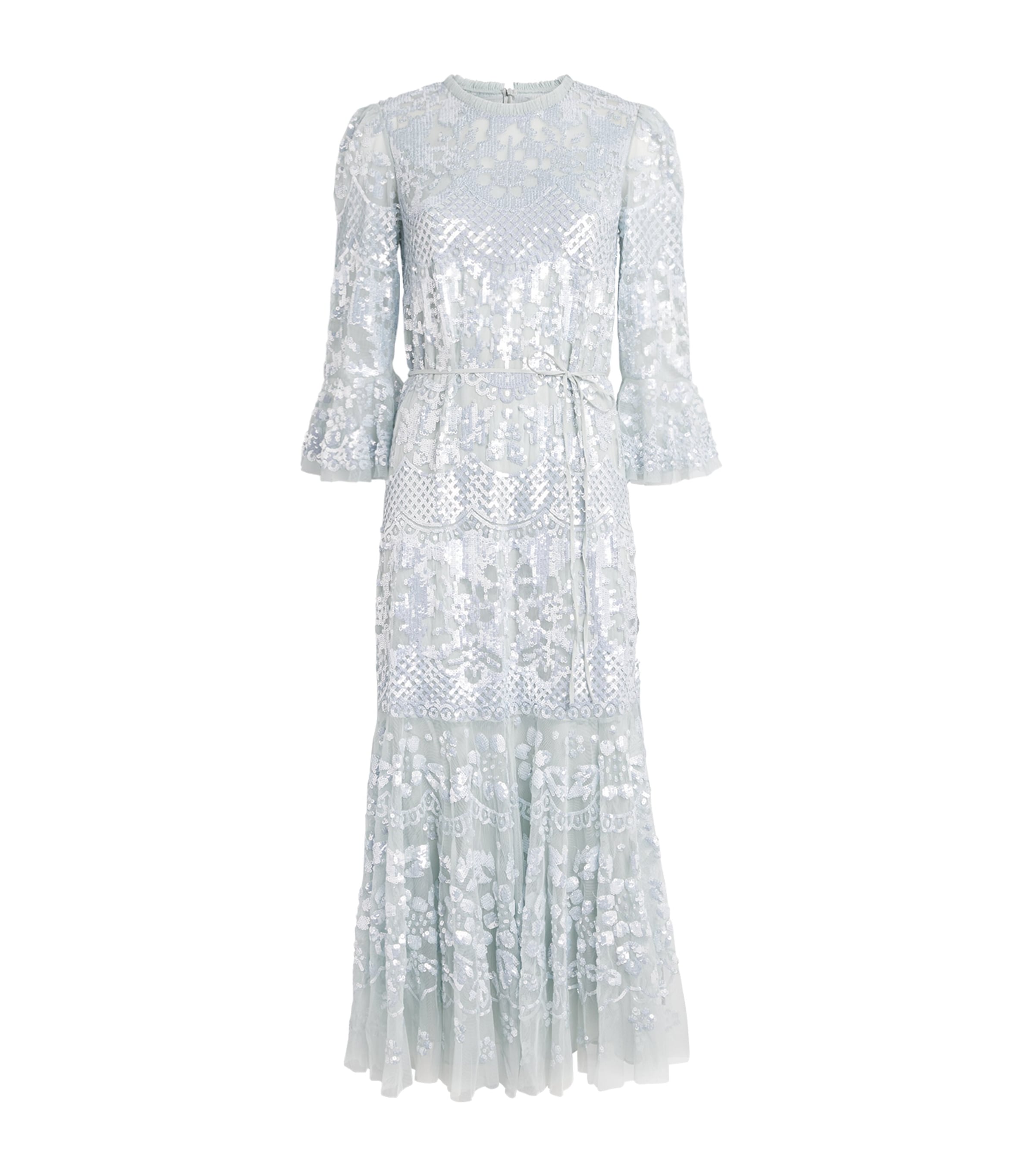 Needle & Thread Snowdrop Maxi Dress In Blue