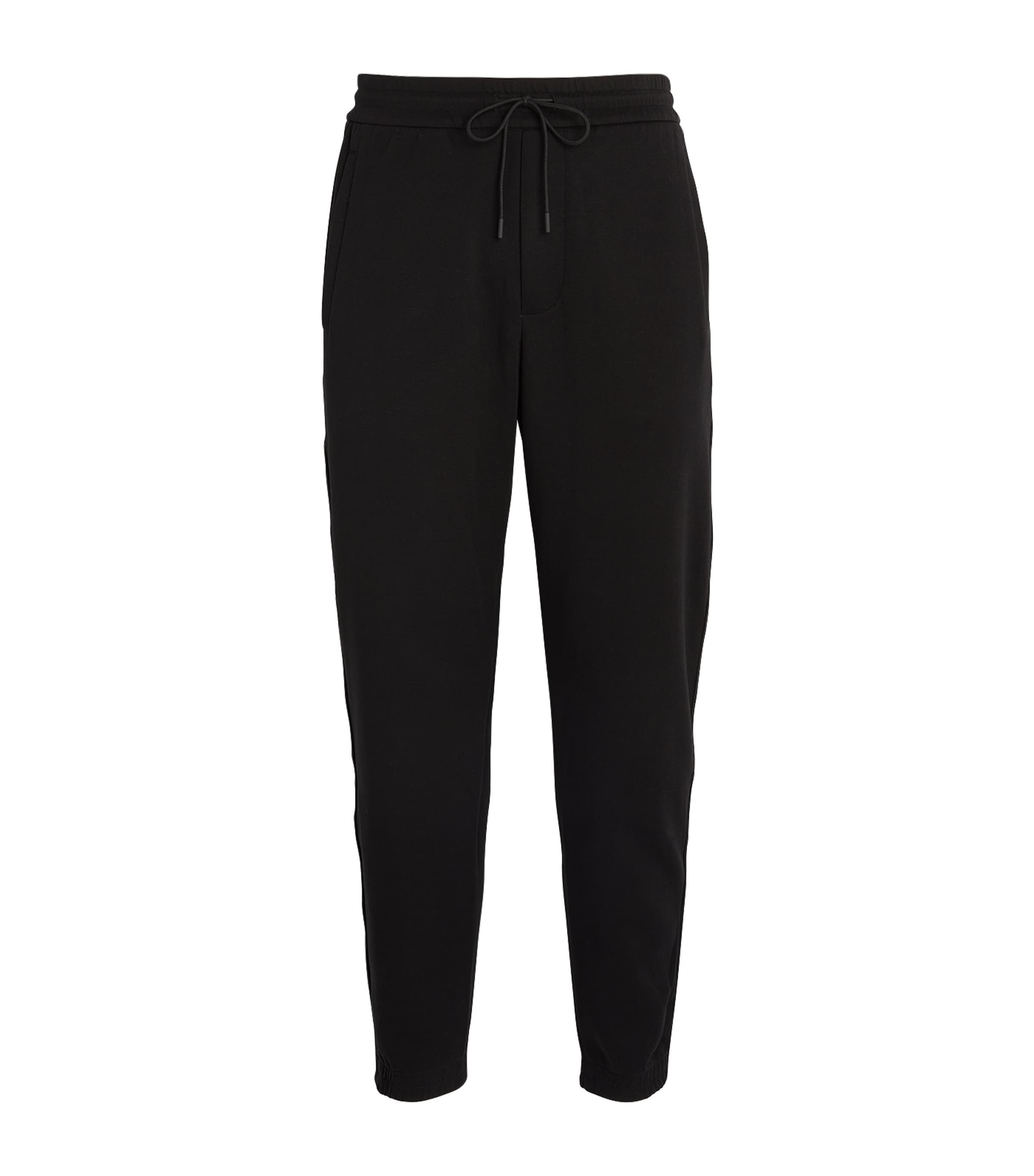 Emporio Armani Logo Webbing Stripe Sweatpants In Black