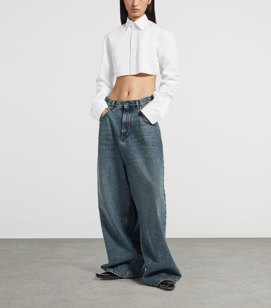 Balenciaga Womens Cotton-Silk Cropped Shirt Image 2