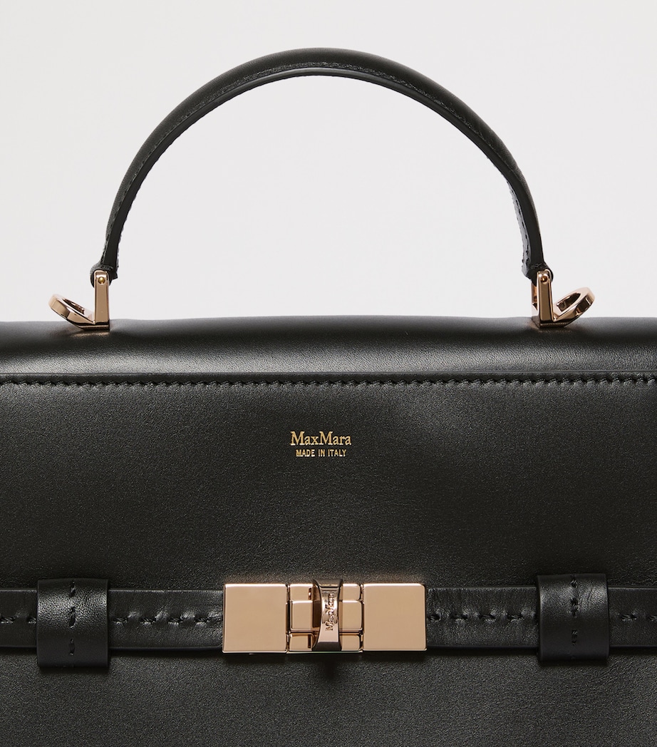 Leather Margaux Top-Handle Bag BLACK Image 6