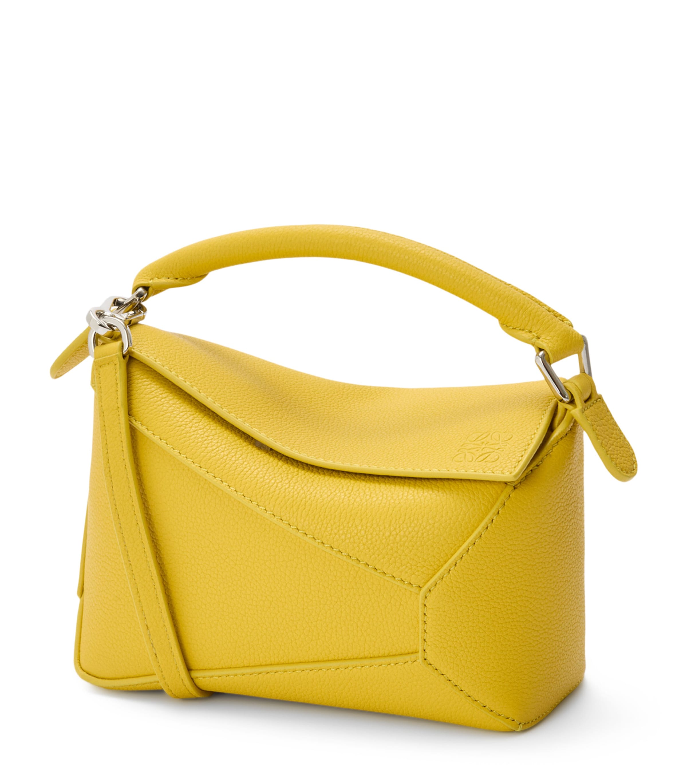 Loewe Mini Leather Puzzle Edge Top-handle Bag In Yellow