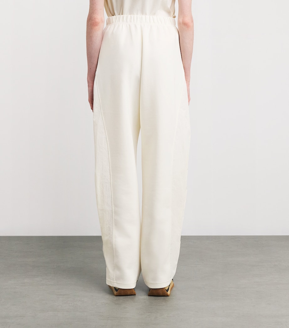 Cotton-Blend Jersey and Canvas Sweatpants WHITE Image 4