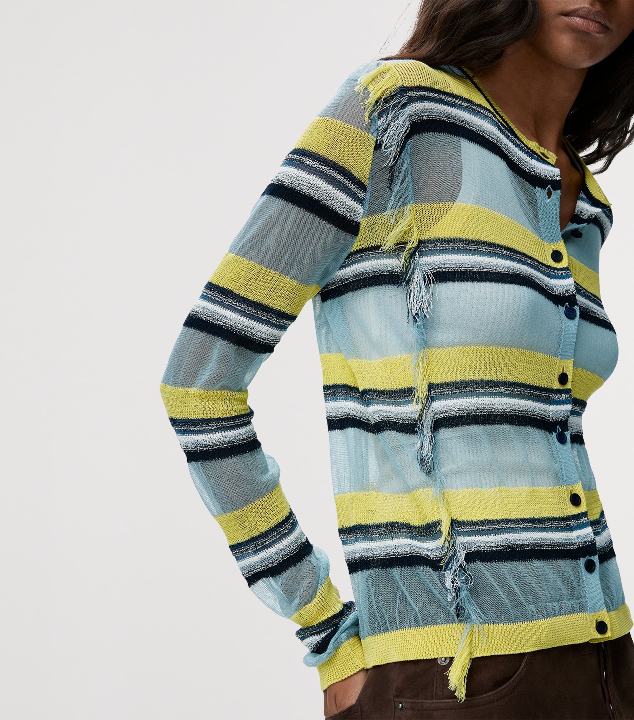 LOEWE Womens x Paula’s Ibiza Stripe Cardigan Blue/multicolor Image 5