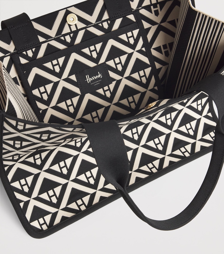 Harrods Medium Geometric Tote Bag Black Image 6