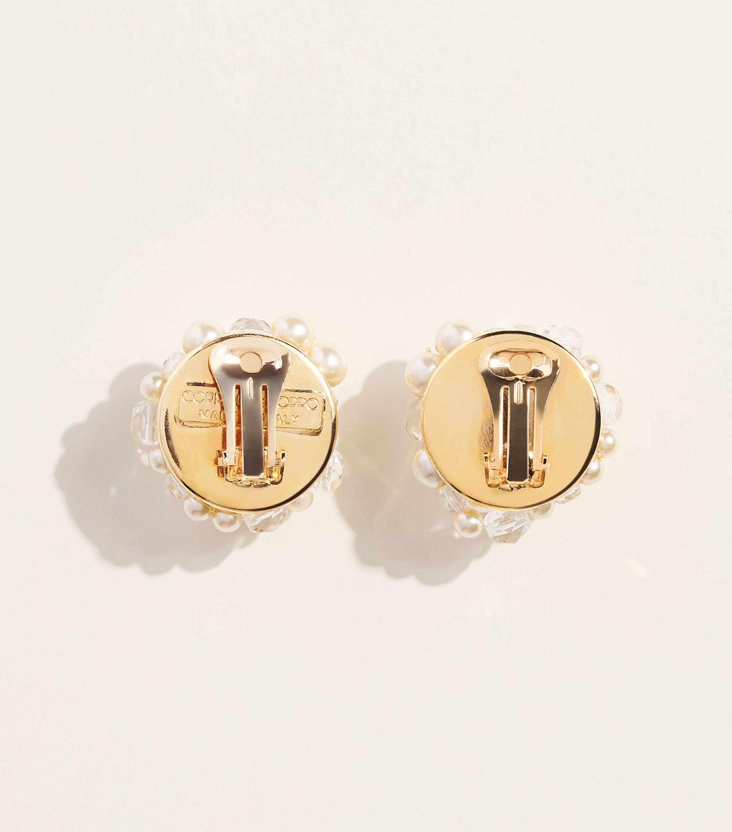 Coppola e Toppo Gold-Plated Pasticcino Clip-On Earrings White Image 3