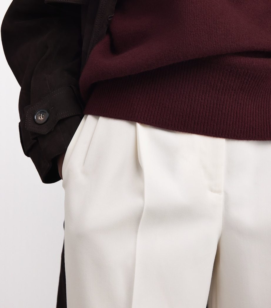 Wool-Blend Wide-Leg Trousers OFF WHITE-112 Image 6