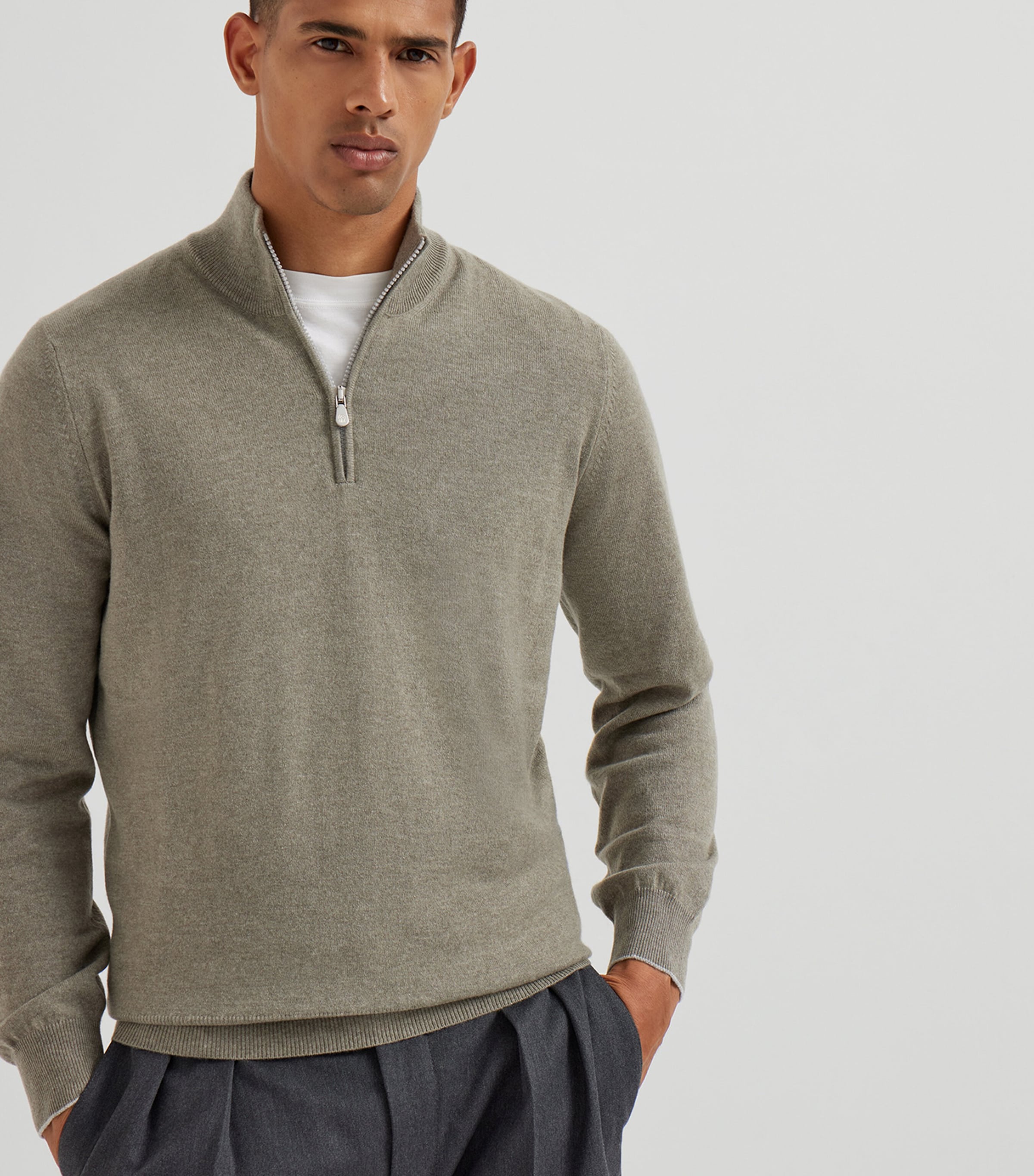 Cashmere Quarter-Zip Sweater CNZ43 Image 2