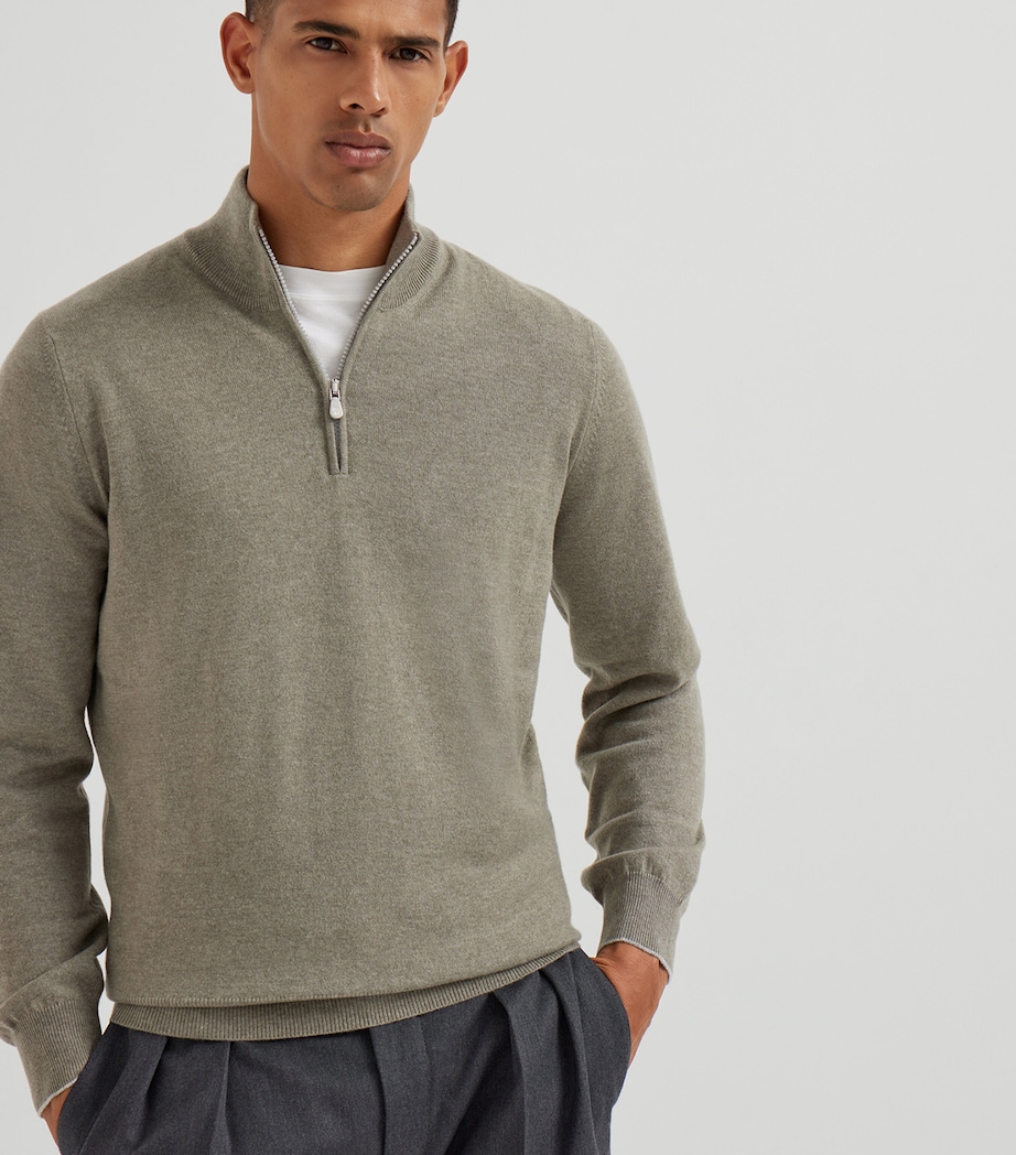 Cashmere Quarter-Zip Sweater CNZ43 Image 2