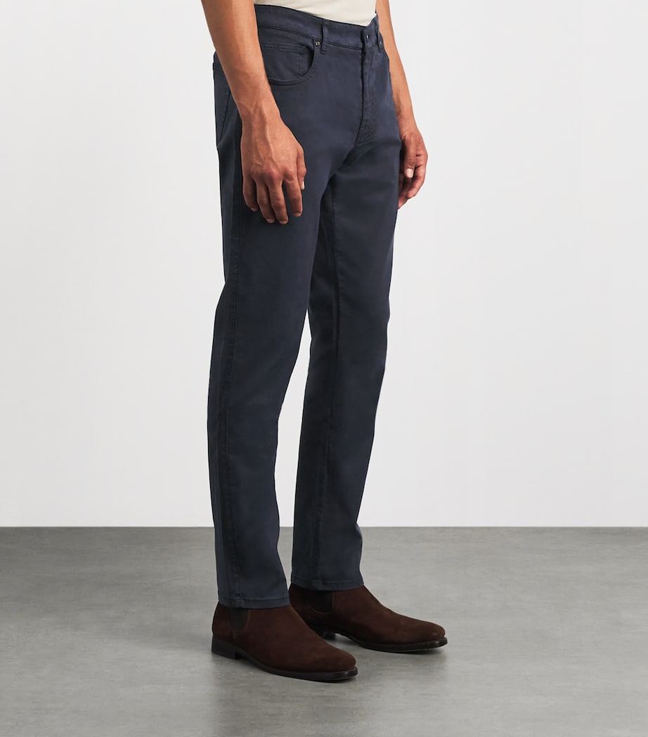 Purdey Mens Cotton-Blend Five-Pocket Trousers Nvy Image 4