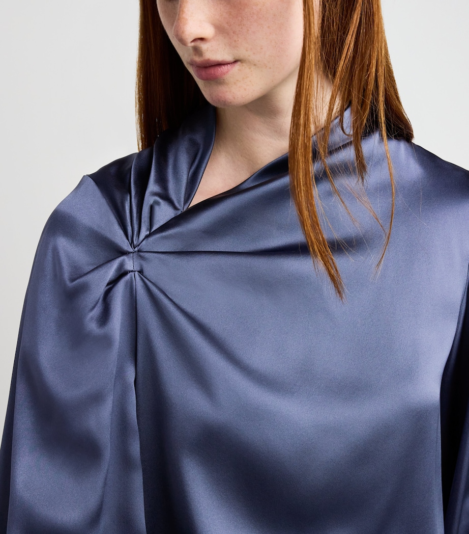 Silk Wrap Shirt DARK GREY Image 6