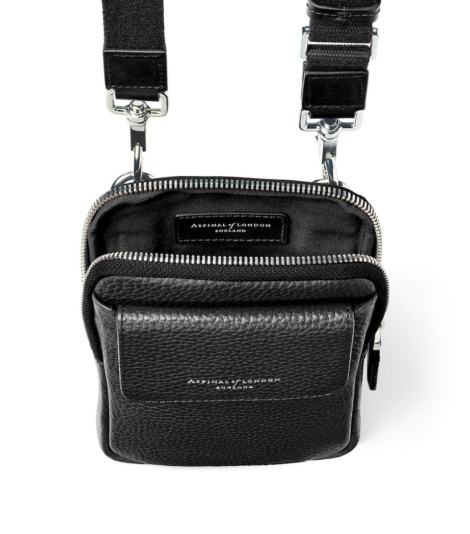 Leather Cross-Body Phone Pouch BLACK Image 7