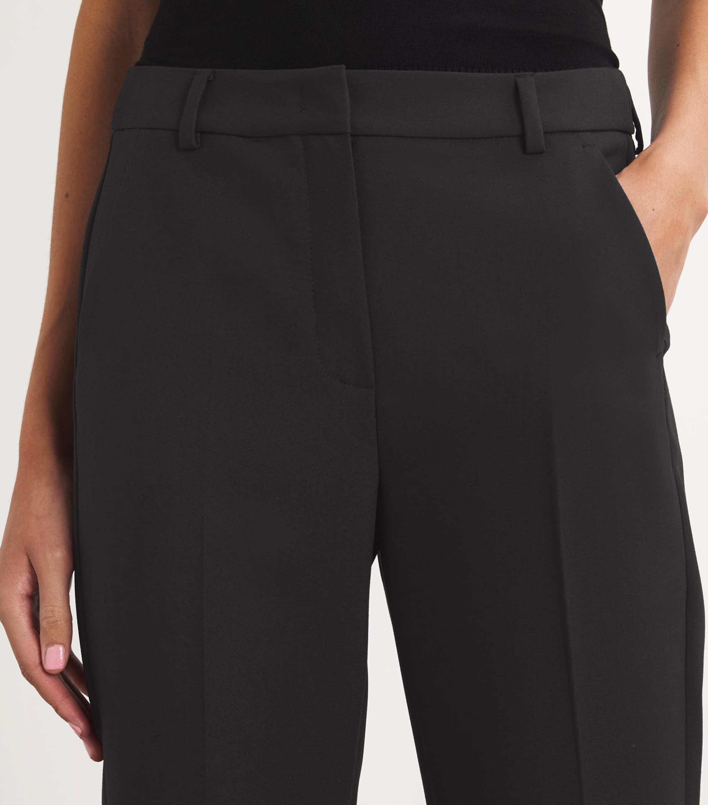 Straight Tailored Trousers BLACK Image 6
