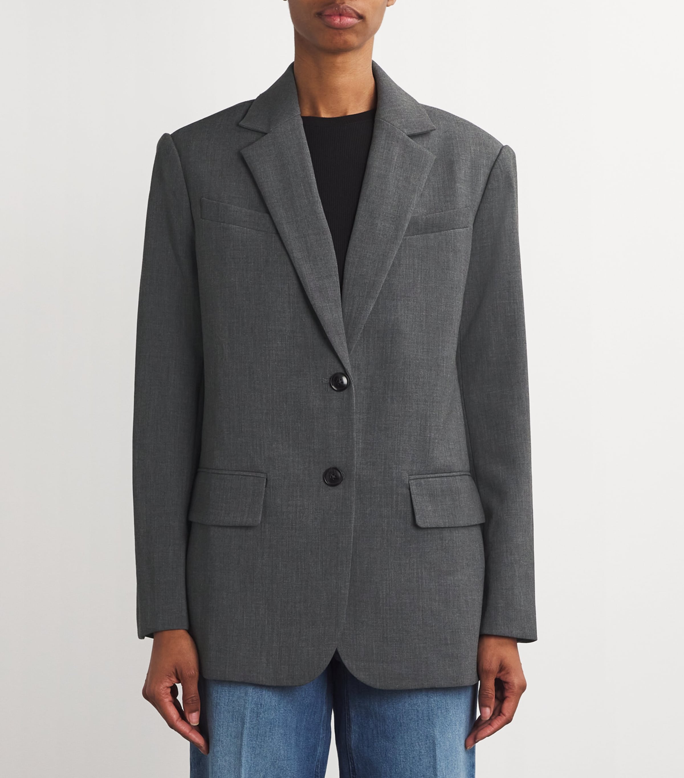 PAIGE Womens Sarto Blazer Charcoal Image 3