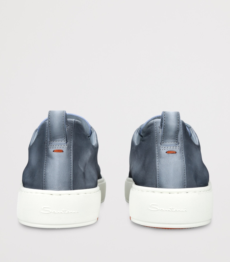 Santoni Nubuck Leather Clean Icon Sneakers Blue Image 2