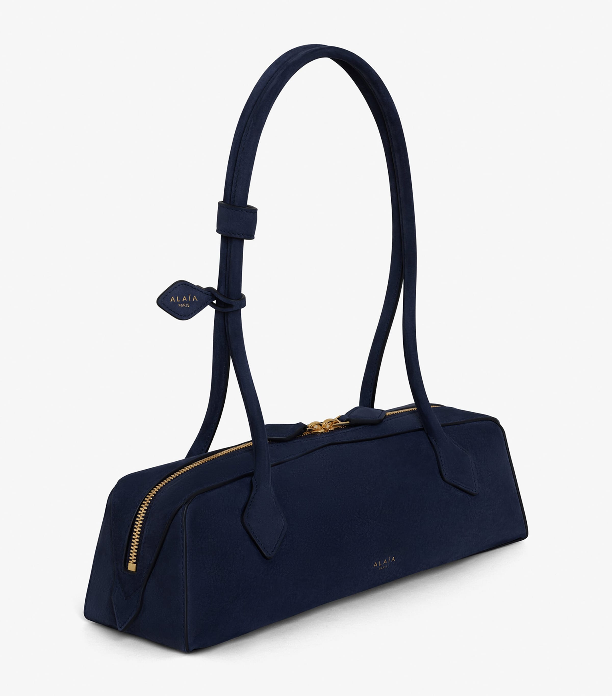 Medium Nubuck Le Teckel Shoulder Bag BLEU FONCE Image 3