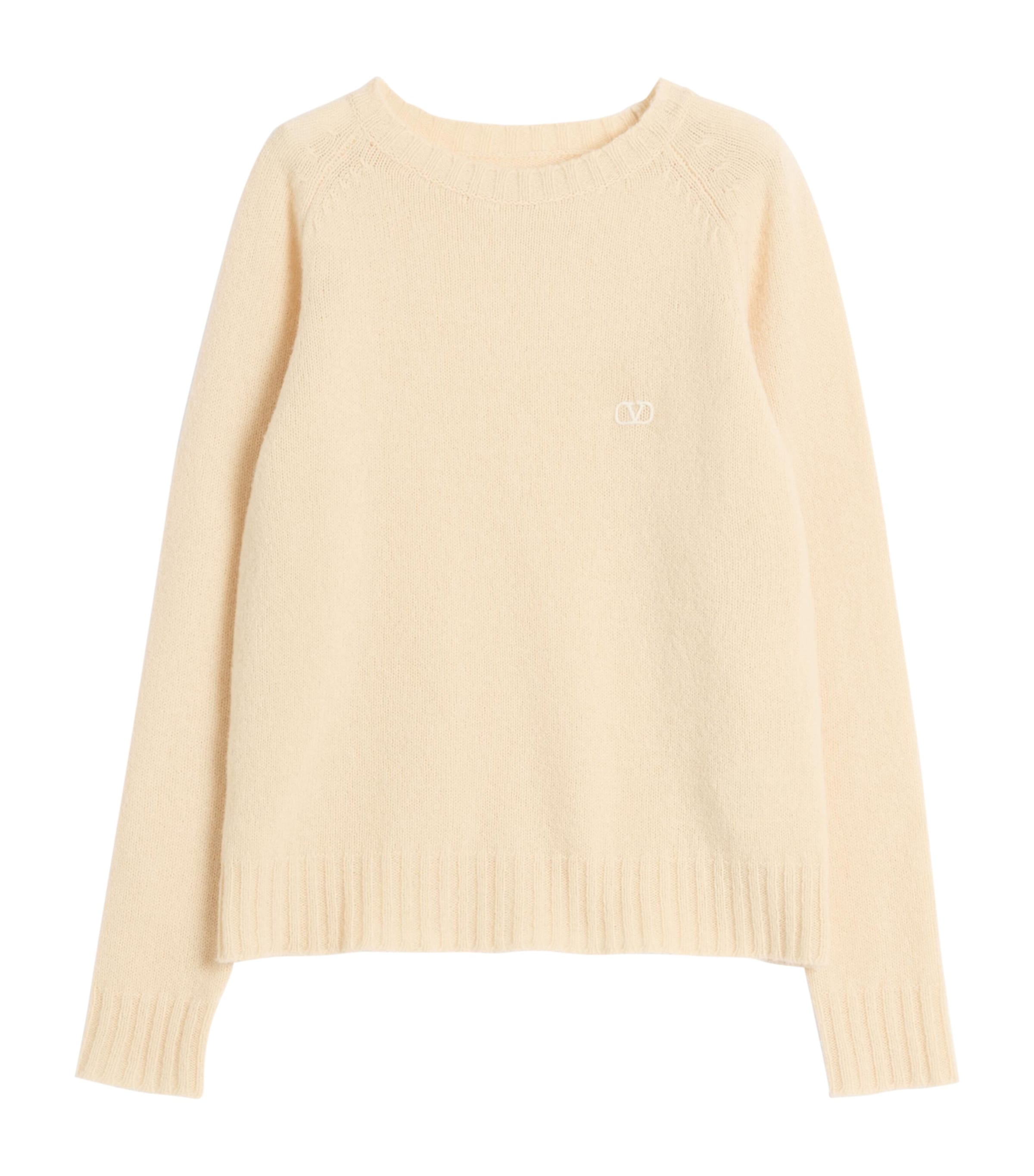 Valentino Virgin Wool Sweater In White