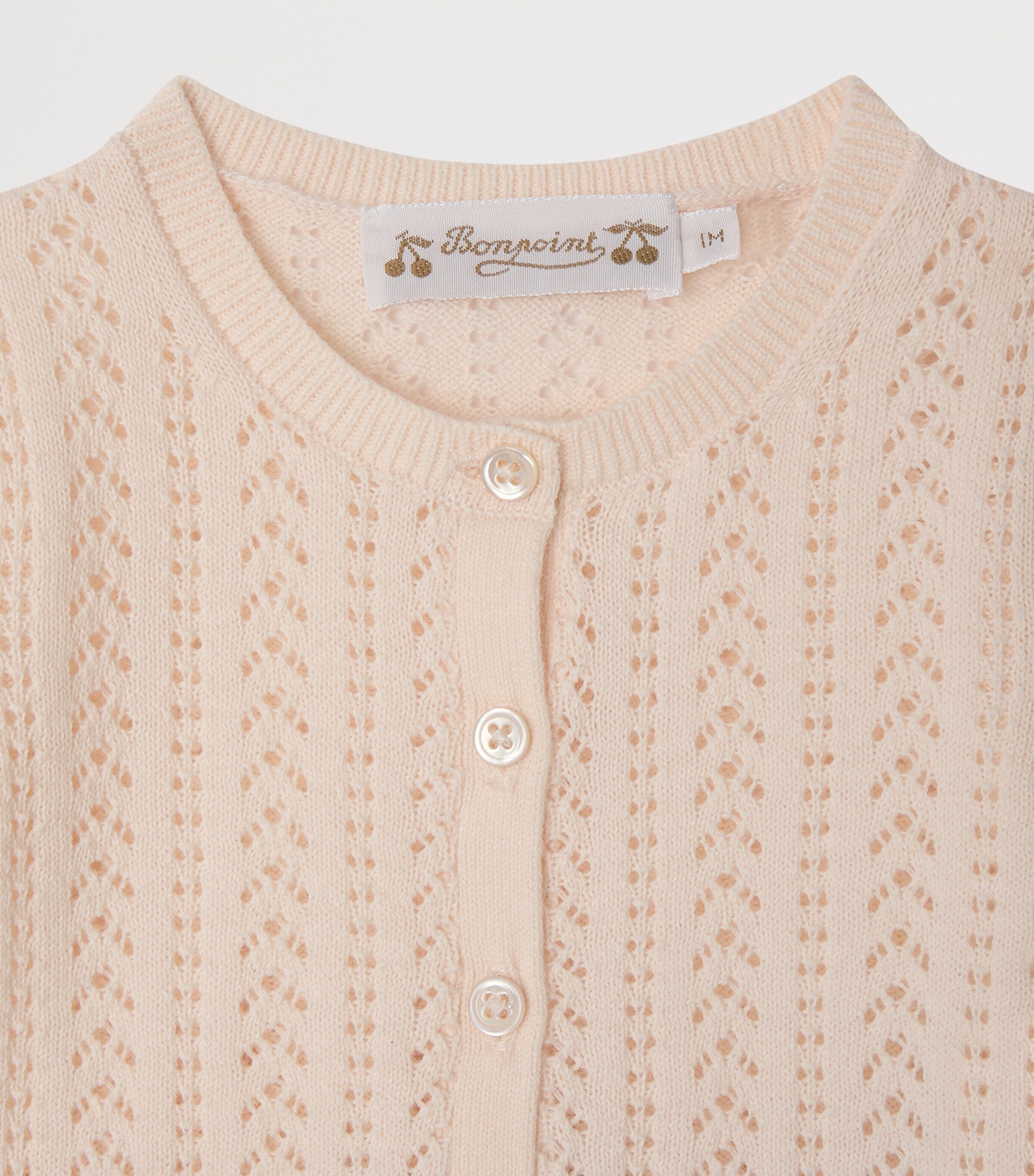 Bonpoint Cotton Cardigan and Trousers Set (1-18 Months) Rose Poudre Image 3