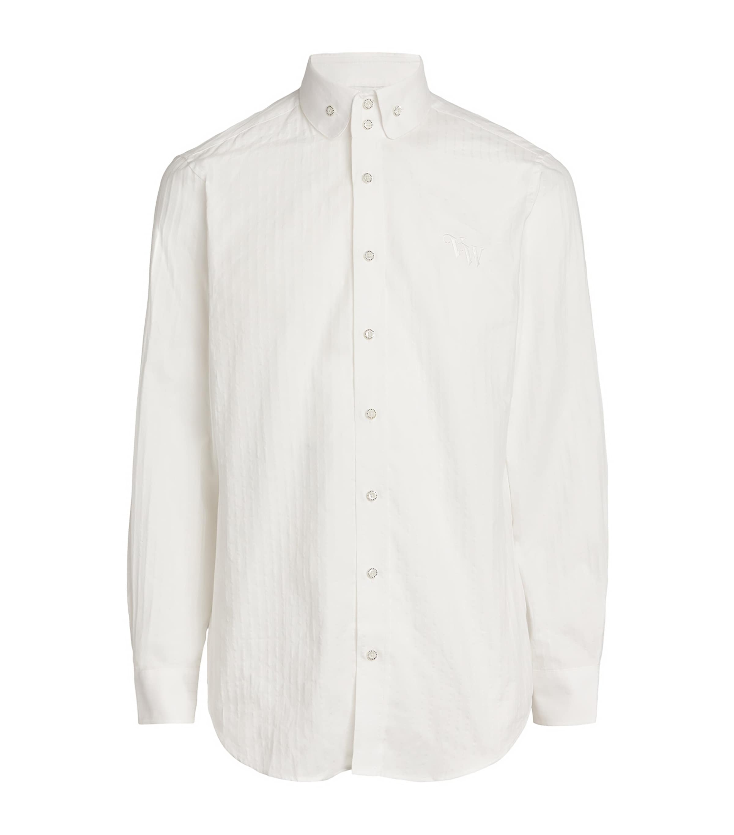 VIVIENNE WESTWOOD COTTON STRIPED LOGO SHIRT 