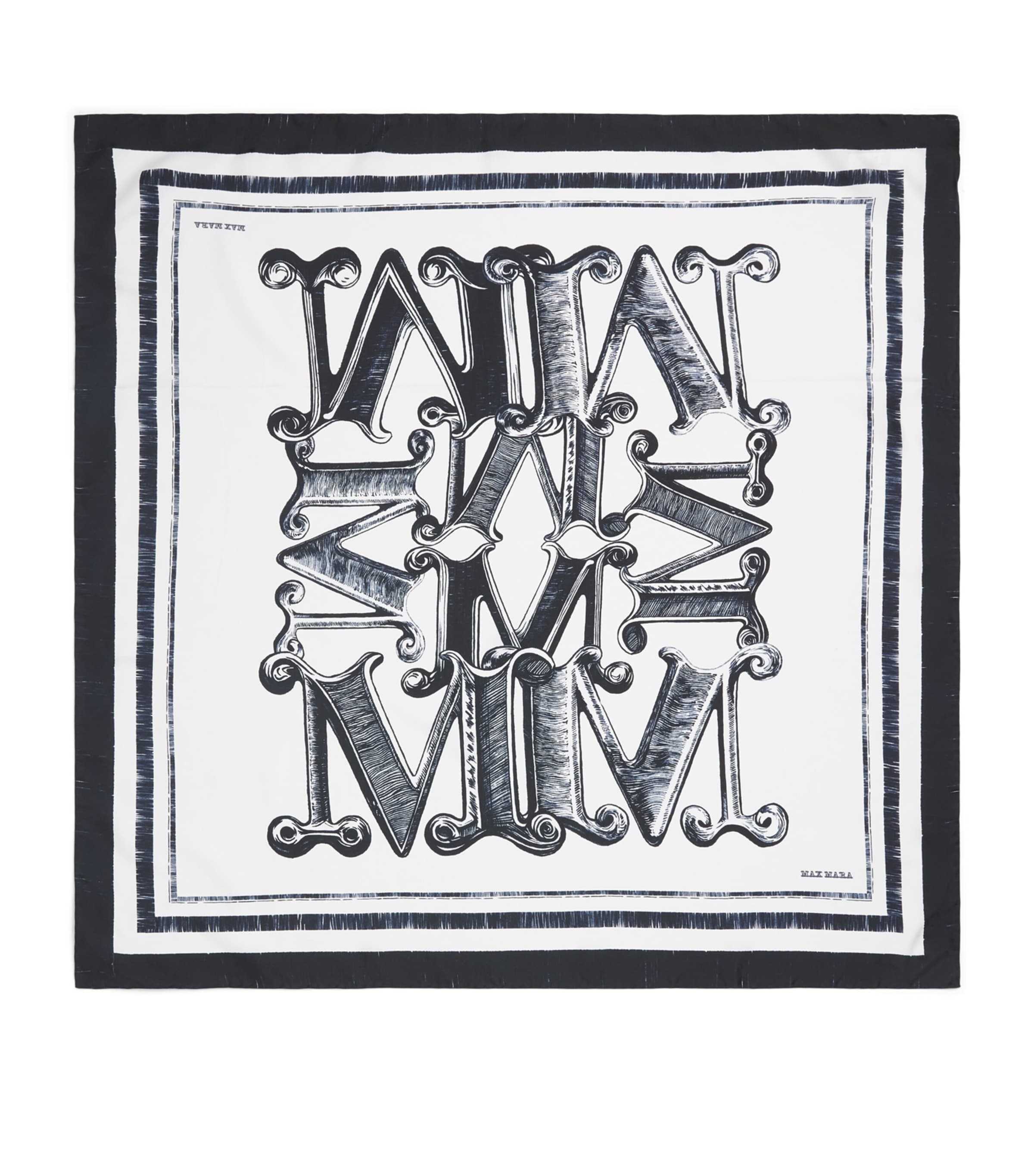Max Mara Silk Logo Scarf Ultramarine Image 1