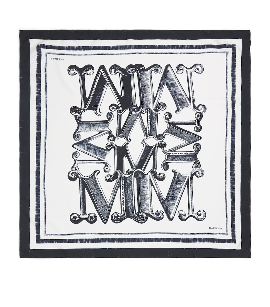 Max Mara Silk Logo Scarf Ultramarine Image 1