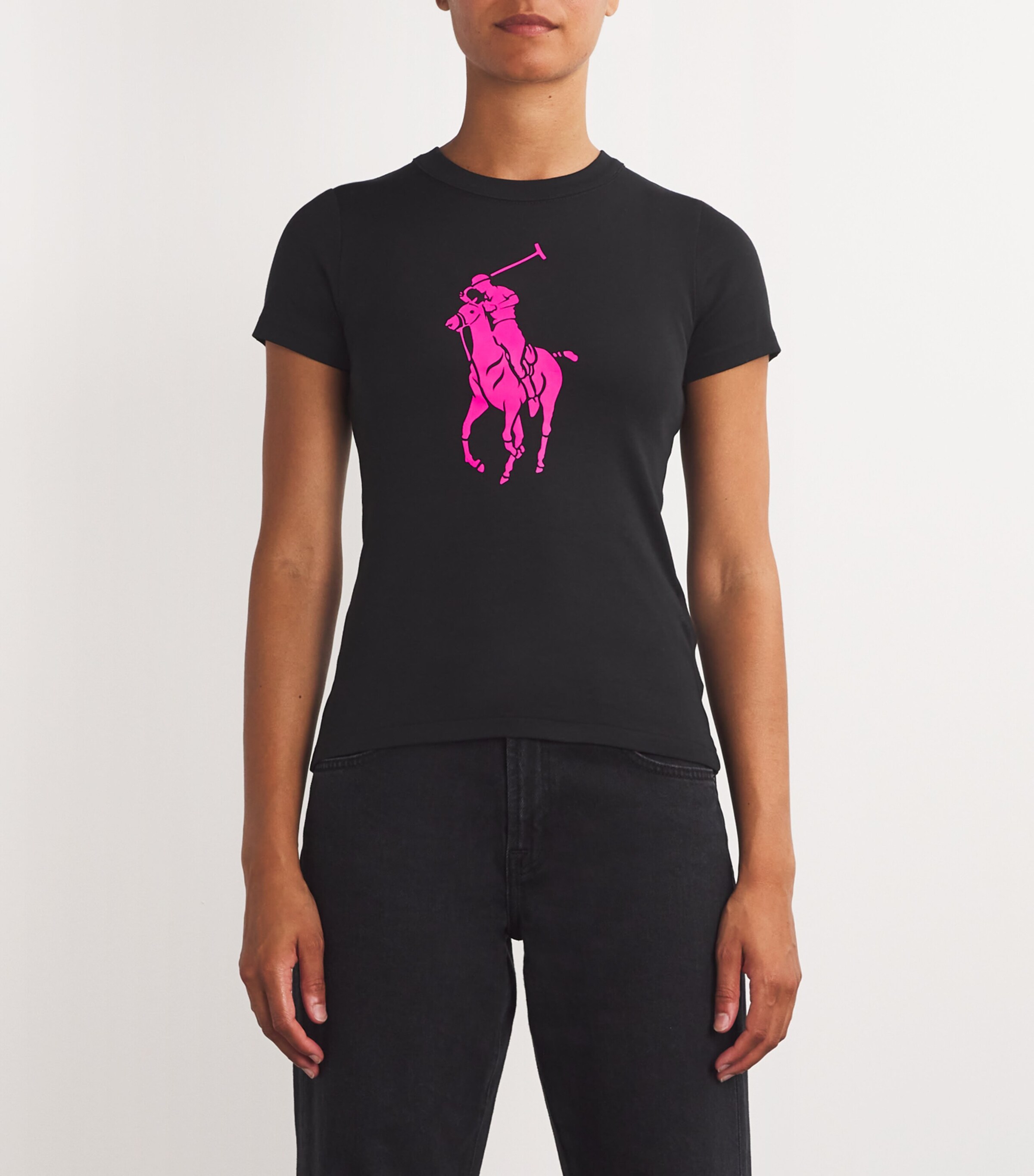 Cotton Polo Pony T-Shirt POLO BLACK Image 3
