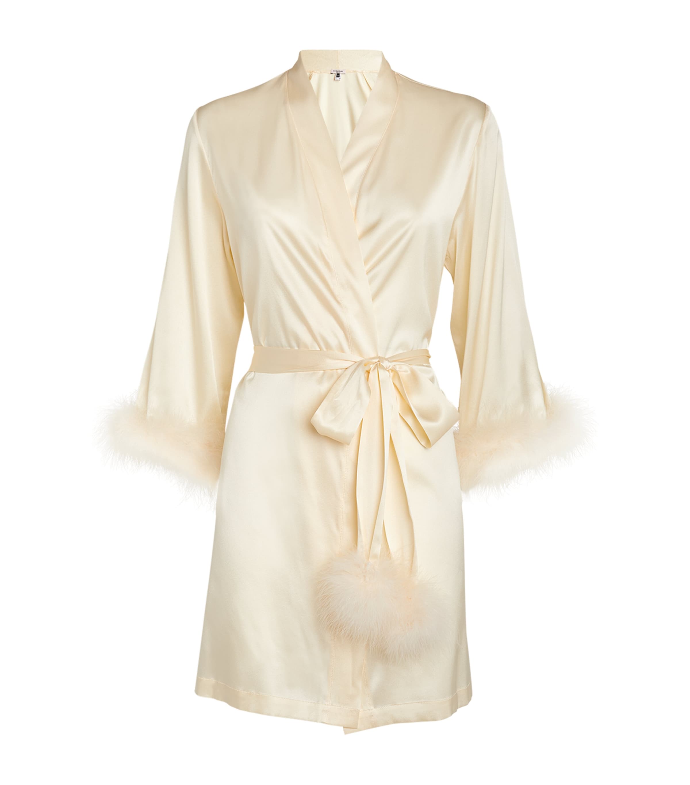 Gilda & Pearl Silk Celeste Short Robe In Gold