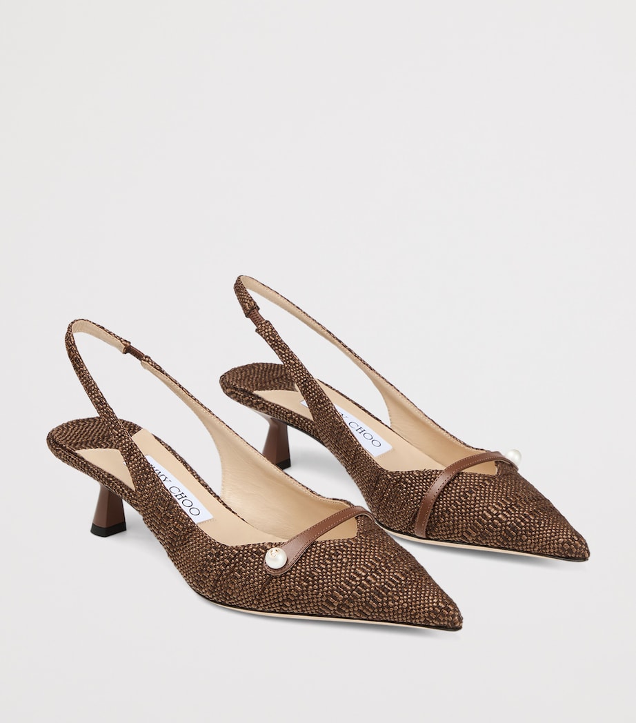 Jimmy Choo Amita 45 Woven Slingback Pumps Tan Image 2