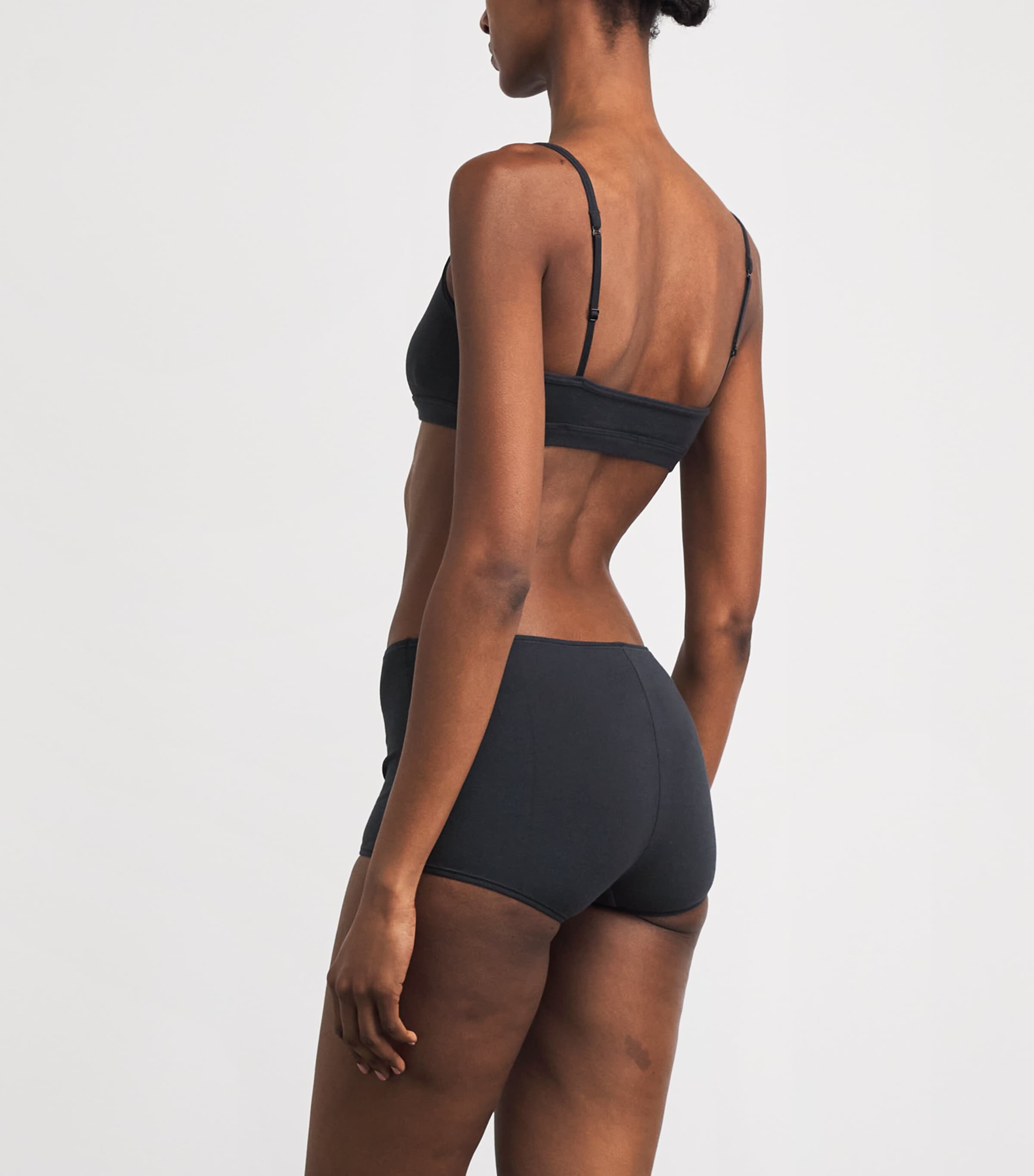 Skims Womens Everyday Cotton Boy Short Briefs Onyx Image 3