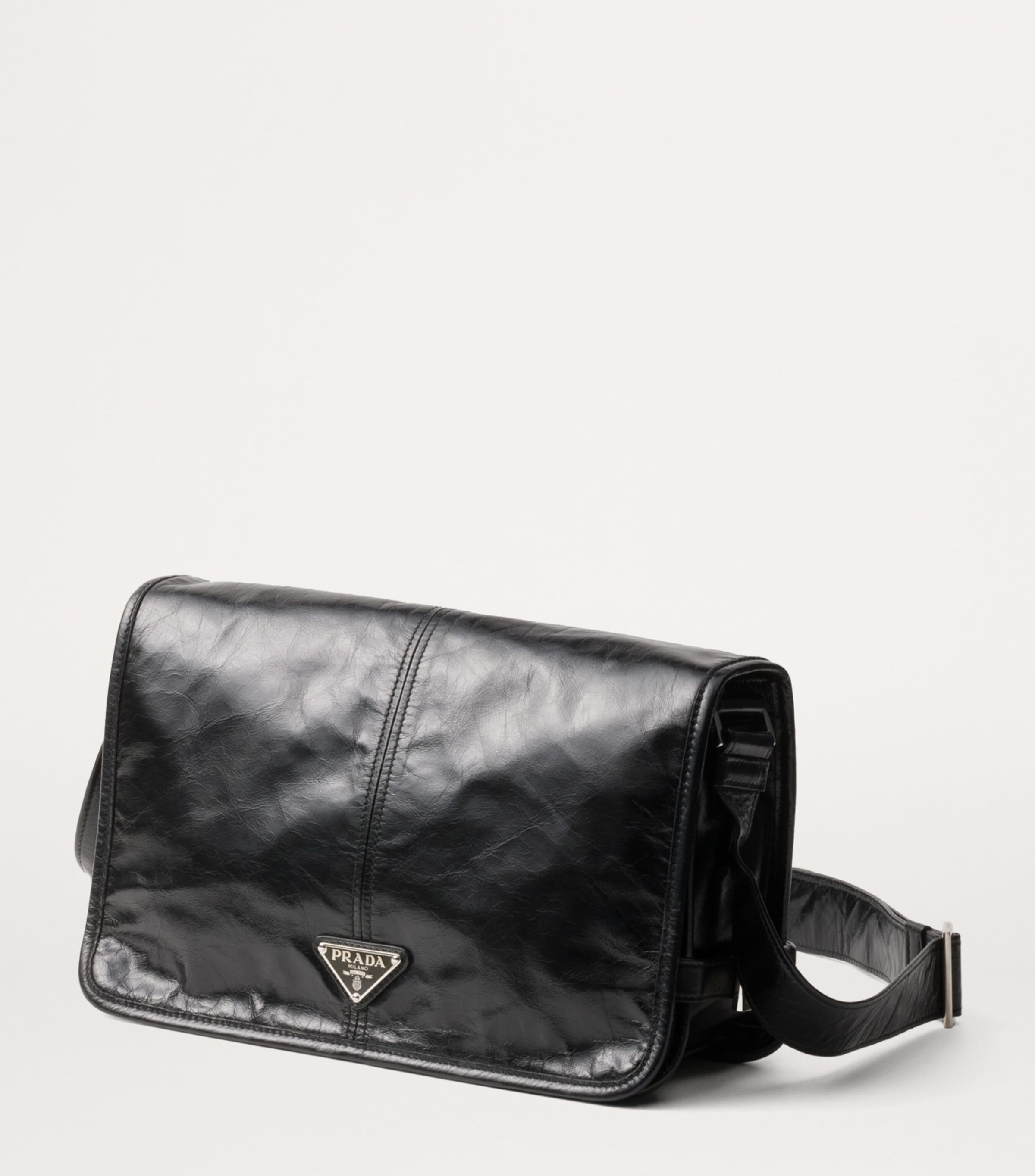 Prada Patent Leather Shoulder Bag | Harrods UK