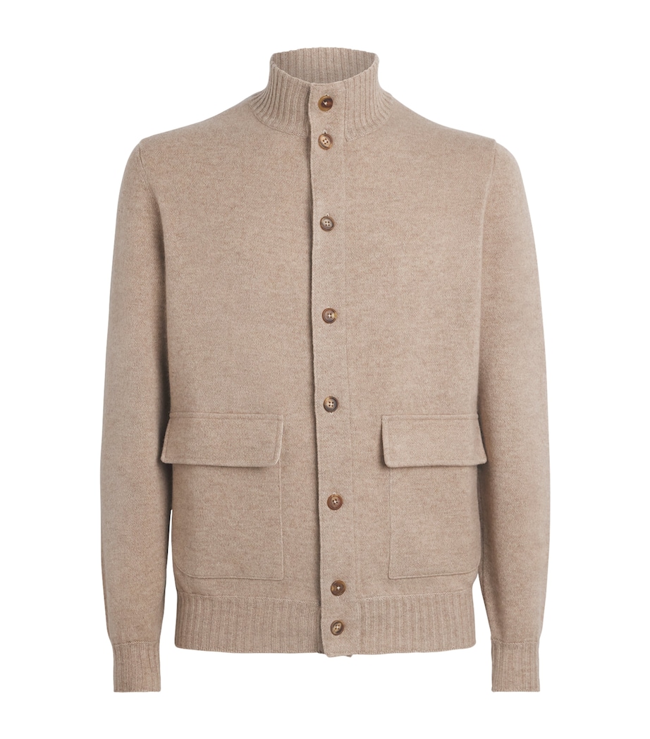 Fioroni Cashmere Mens Cashmere Knitted Bomber Jacket Image 1