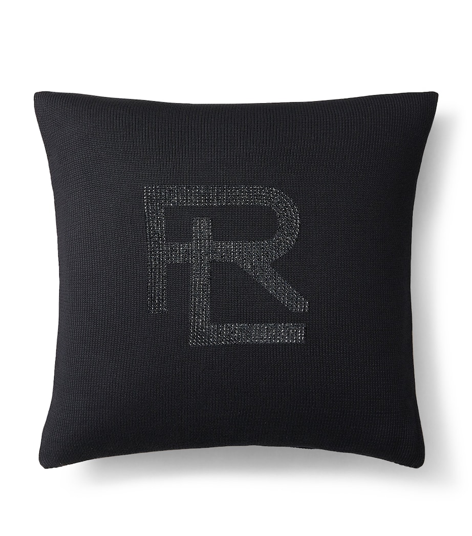 Cotton Beaded Hawthorne Throw Pillow BLACK Image 1