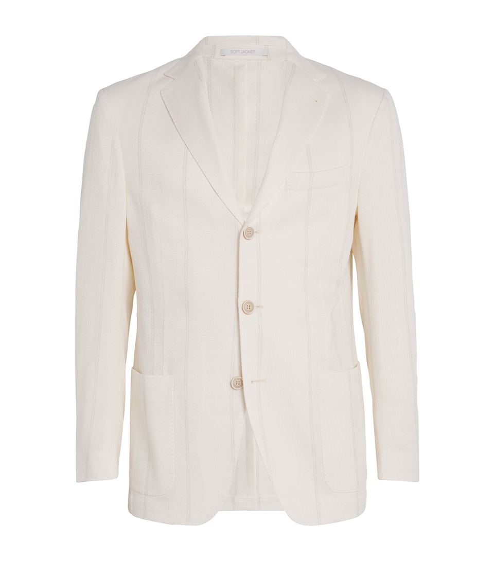 Cotton-Linen Stripe Blazer